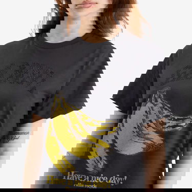 T-shirt GANNI GANNI Banana Print T-Shirt with Rhinestones Svart | T4238-252, 5