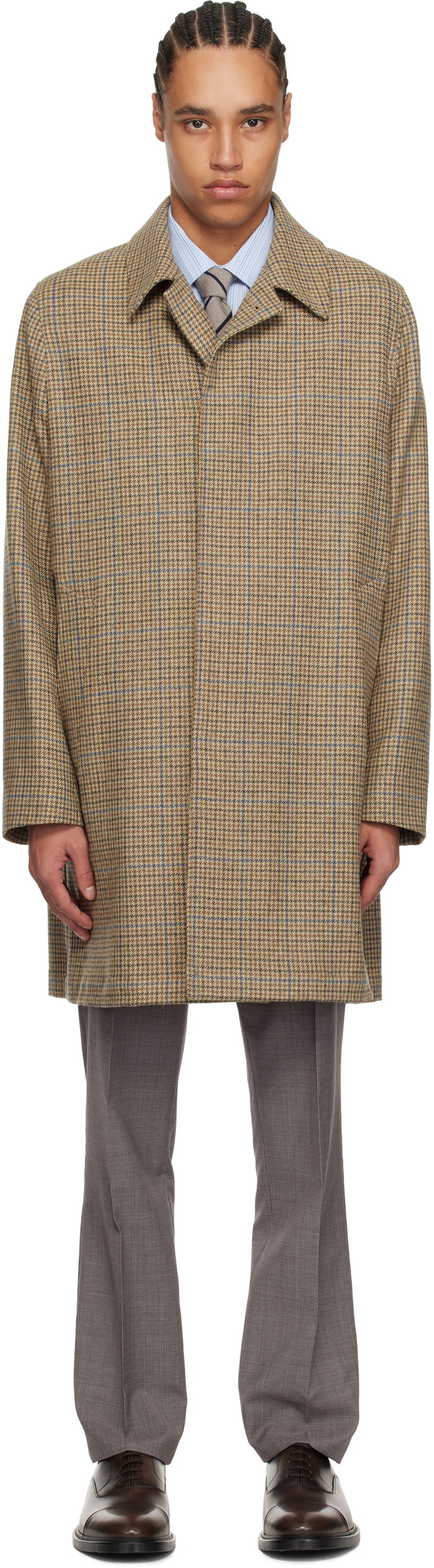 Rockar Paul Smith Paul Smith Casual Fit Check Coat Beige | M1R-391Y-P02567-61