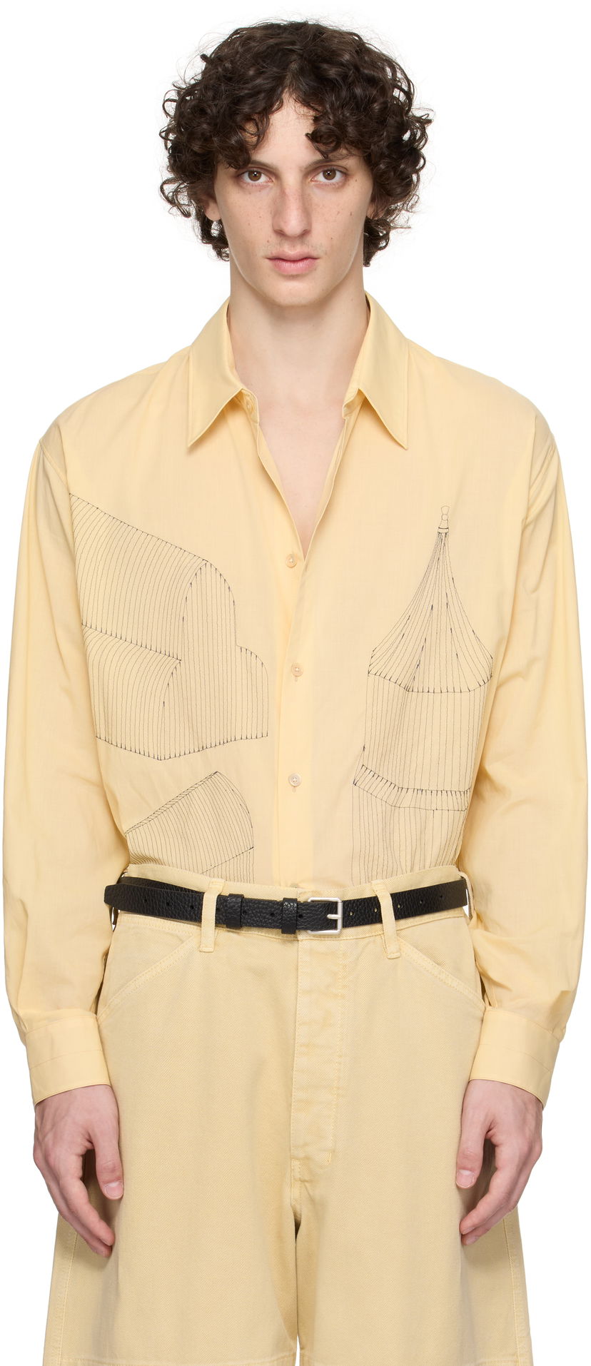 Skjorta LEMAIRE Lemaire Philippe Weisbecker Relaxed Shirt Gul | SH1164 LF1389