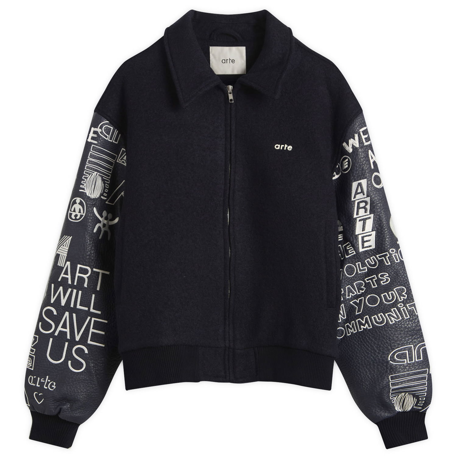 Bomberjacka Arte Antwerp Art Saves College Jacket, Size Large Mörkblå | AW25-074J-NVY, 0