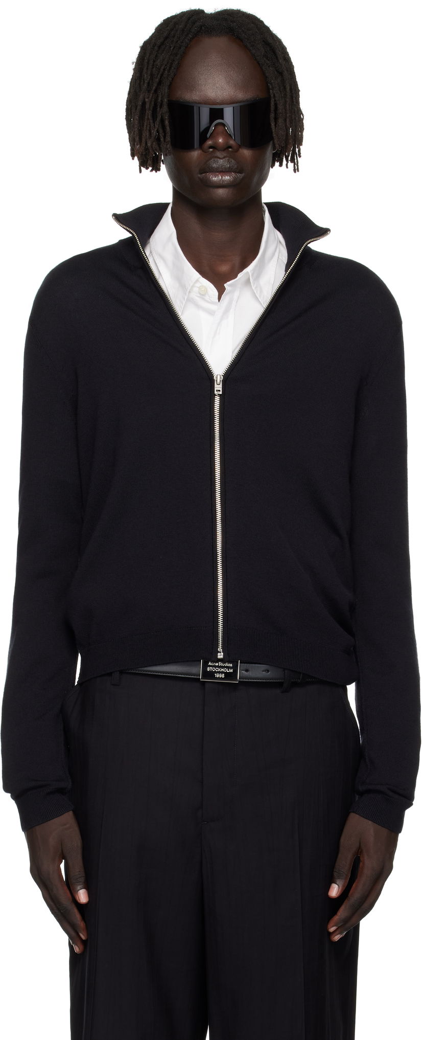 Sweater Acne Studios Zip Up Cardigan Svart | B60365-