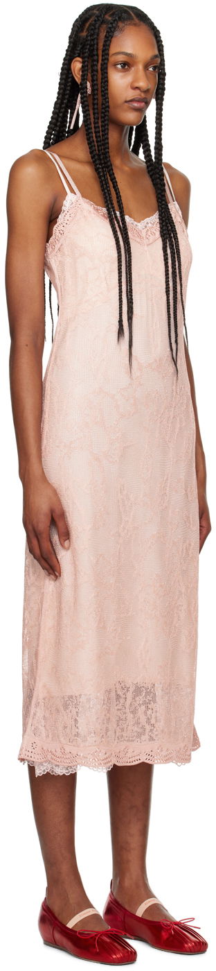 Klä Simone Rocha Simone Rocha Floral Lace Midi Slip Dress Rosa | SHMK3 0645, 1