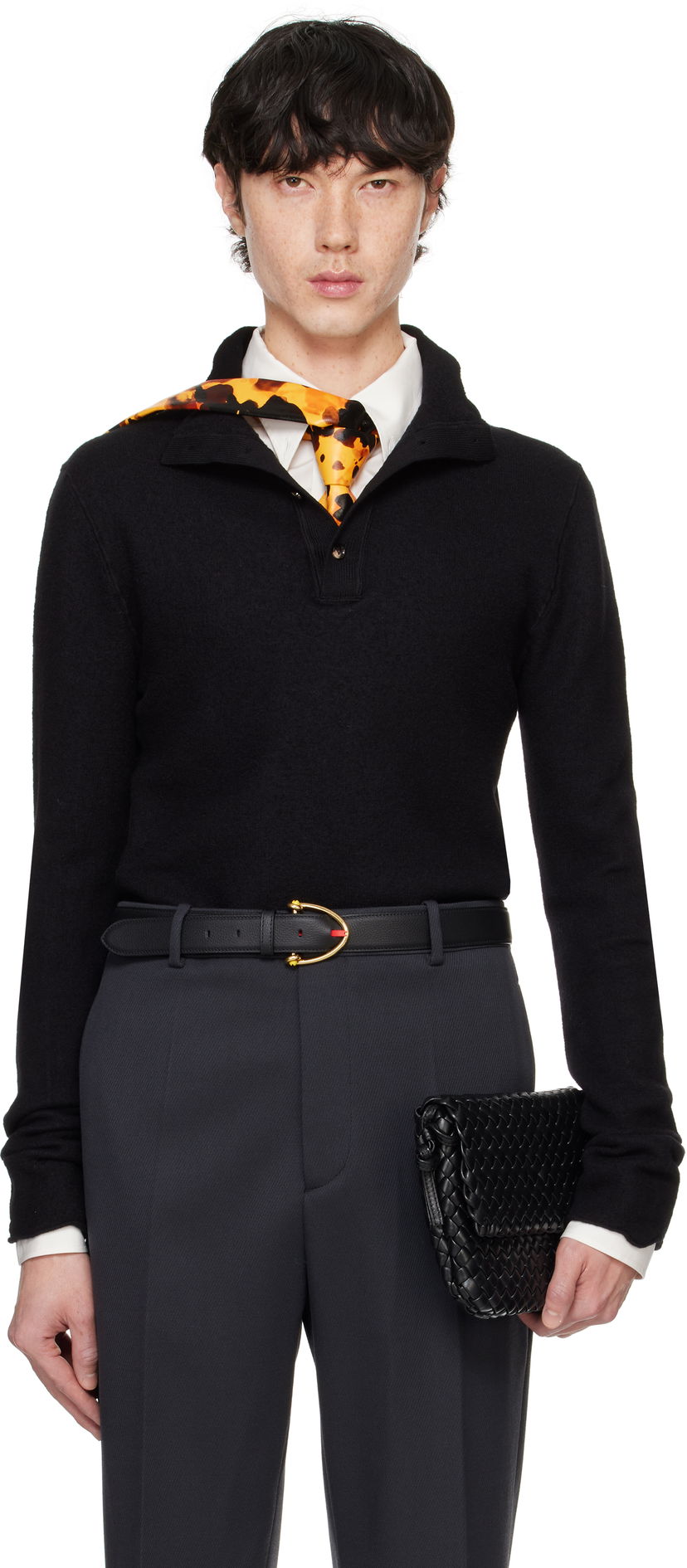 Sweater Bottega Veneta Felted Wool Turtleneck Svart | 798239 V4JU0 1000