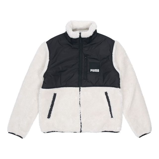 Jacka Puma Sherpa Stand Collar Logo Jacket Vit | 846325-73