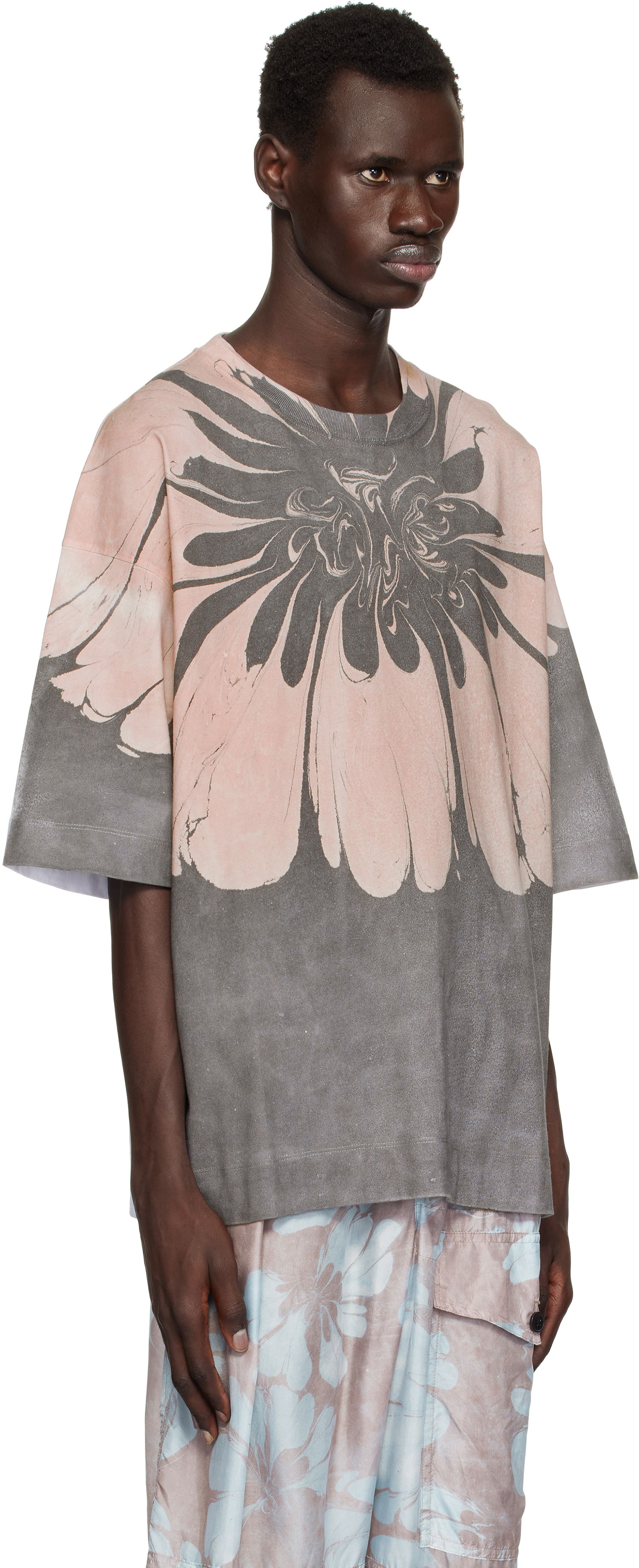 T-shirt Dries Van Noten Dries Van Noten Floral Print T-Shirt Rosa | 251-021114-1603, 1