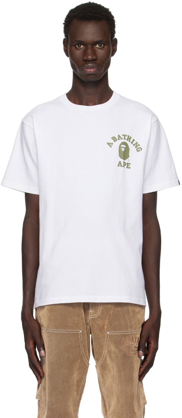 T-shirt BAPE 1st Camo College T-shirt Vit | 001TEK801015M