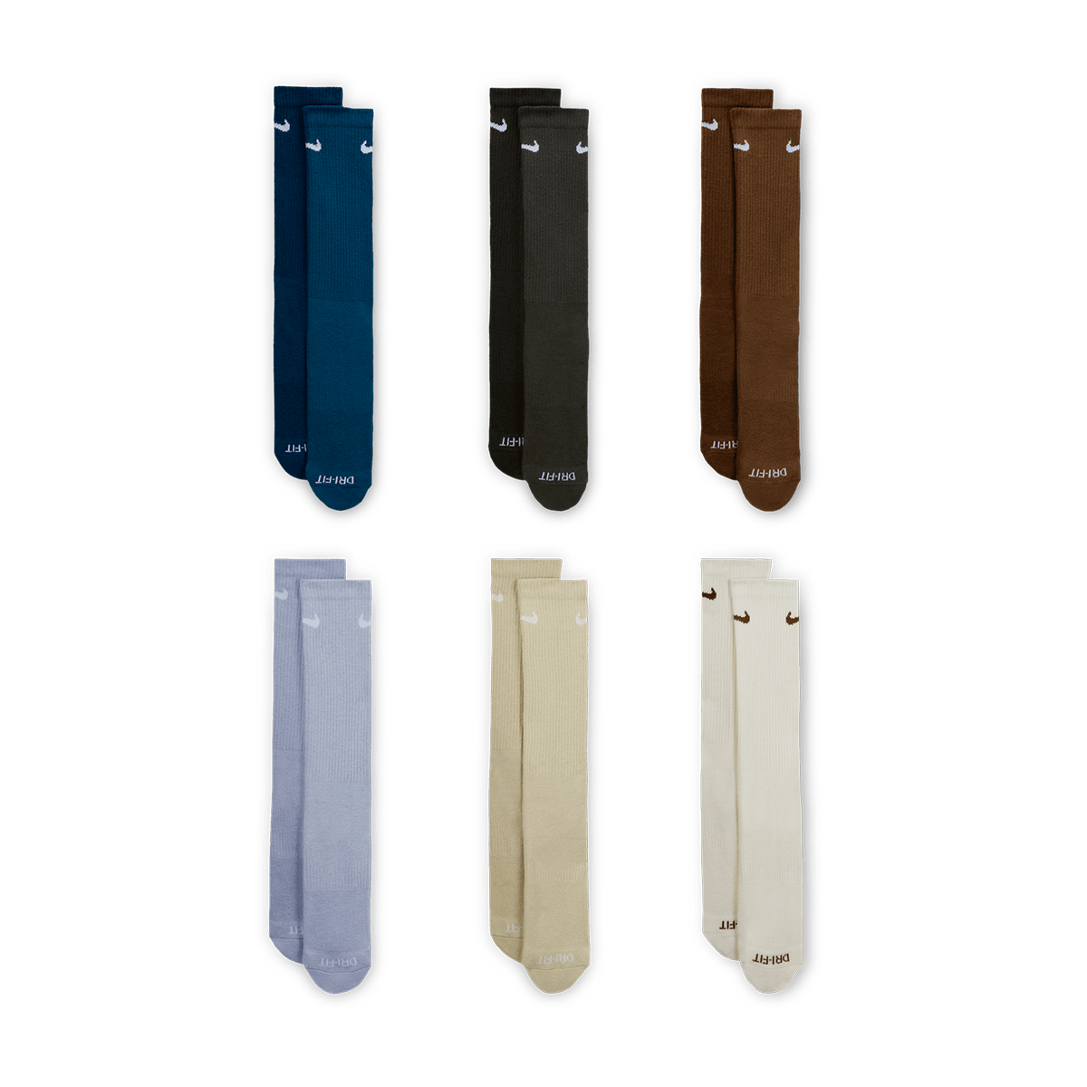 Strumpor Nike U NK EVERYDAY PLUS CUSH CREW 6 Pairs Flerfärgad | SX6897-970, 0