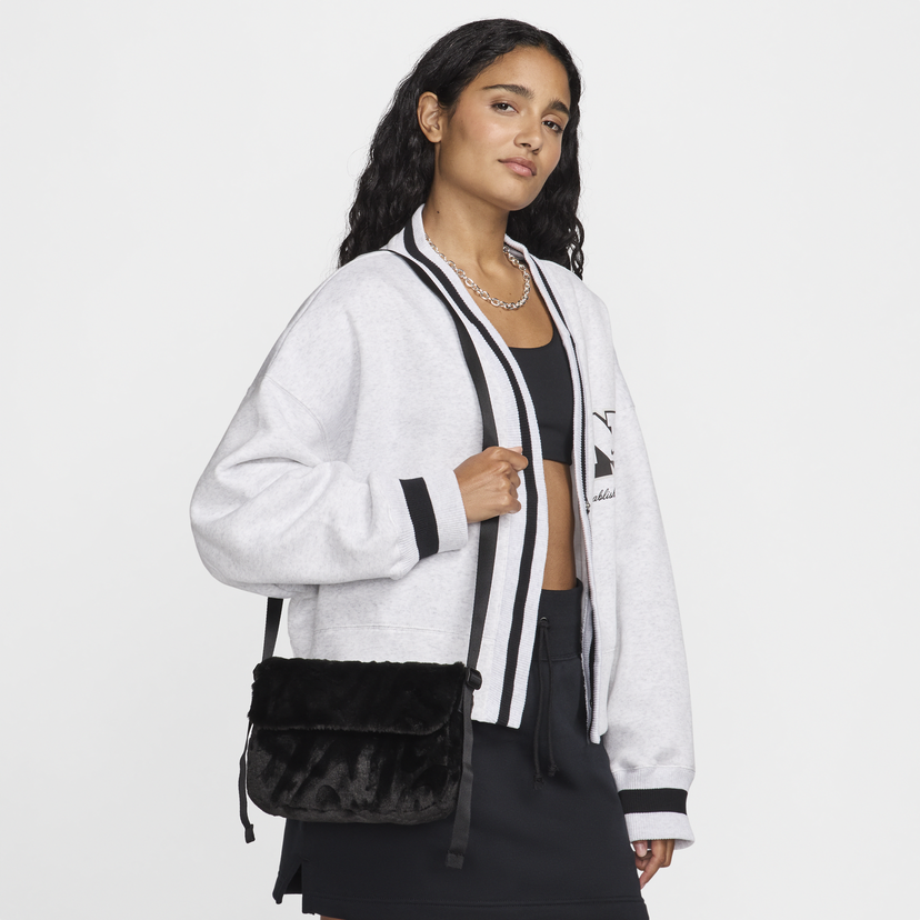 Axelväska Nike Sportswear Futura 365 Faux Fur Crossbody Bag Svart | FZ1326-010