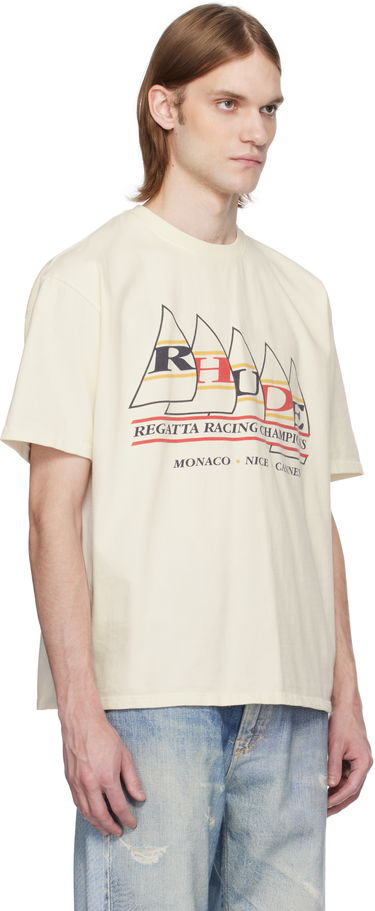 T-shirt Rhude Rhude Regatta Champions Graphic T-Shirt Beige | RHSS25TT04012, 1