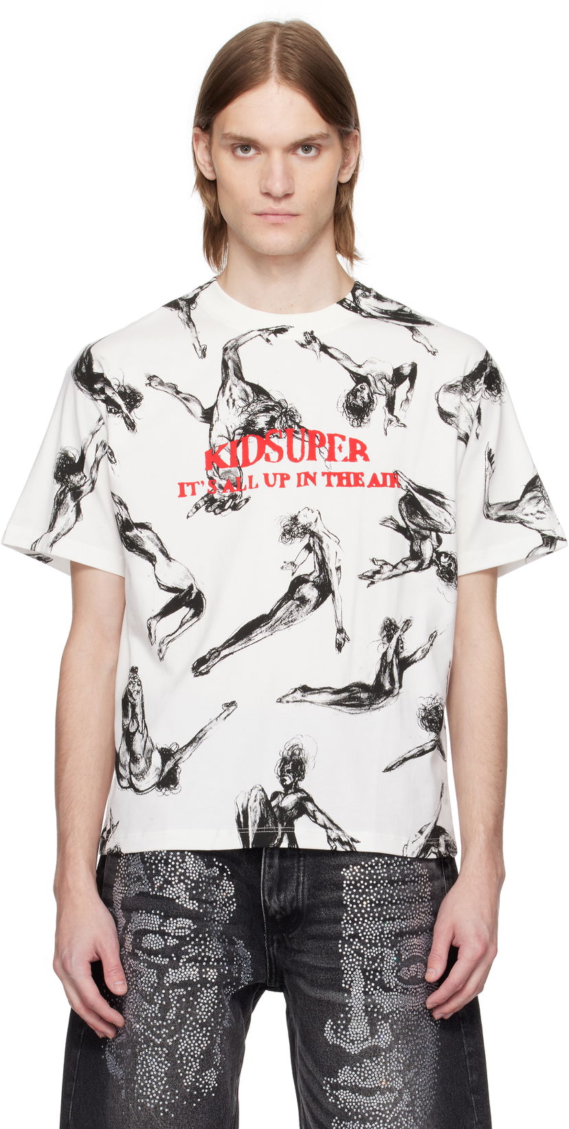 T-shirt KidSuper KidSuper Trapeze All Over Print T-Shirt Vit | SS25-TEE-03