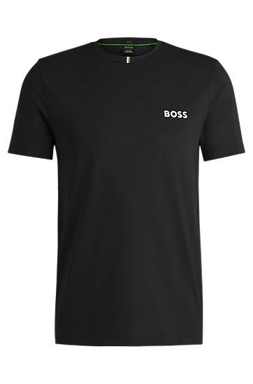 T-shirt BOSS Moisture-Wicking Active Piqué Tee Svart | 50533794