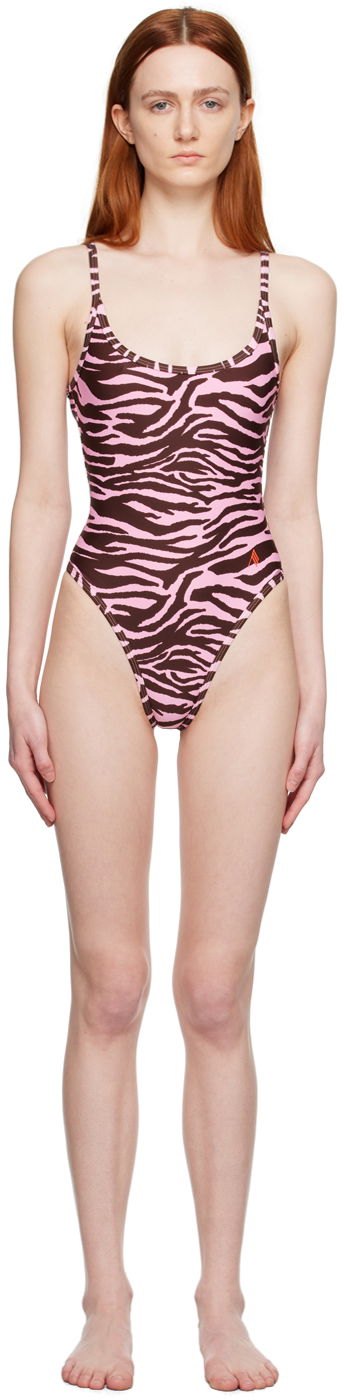 Badkläder The Attico The Attico Zebra One-Piece Swimsuit Rosa | 233WBB63 PA14, 0