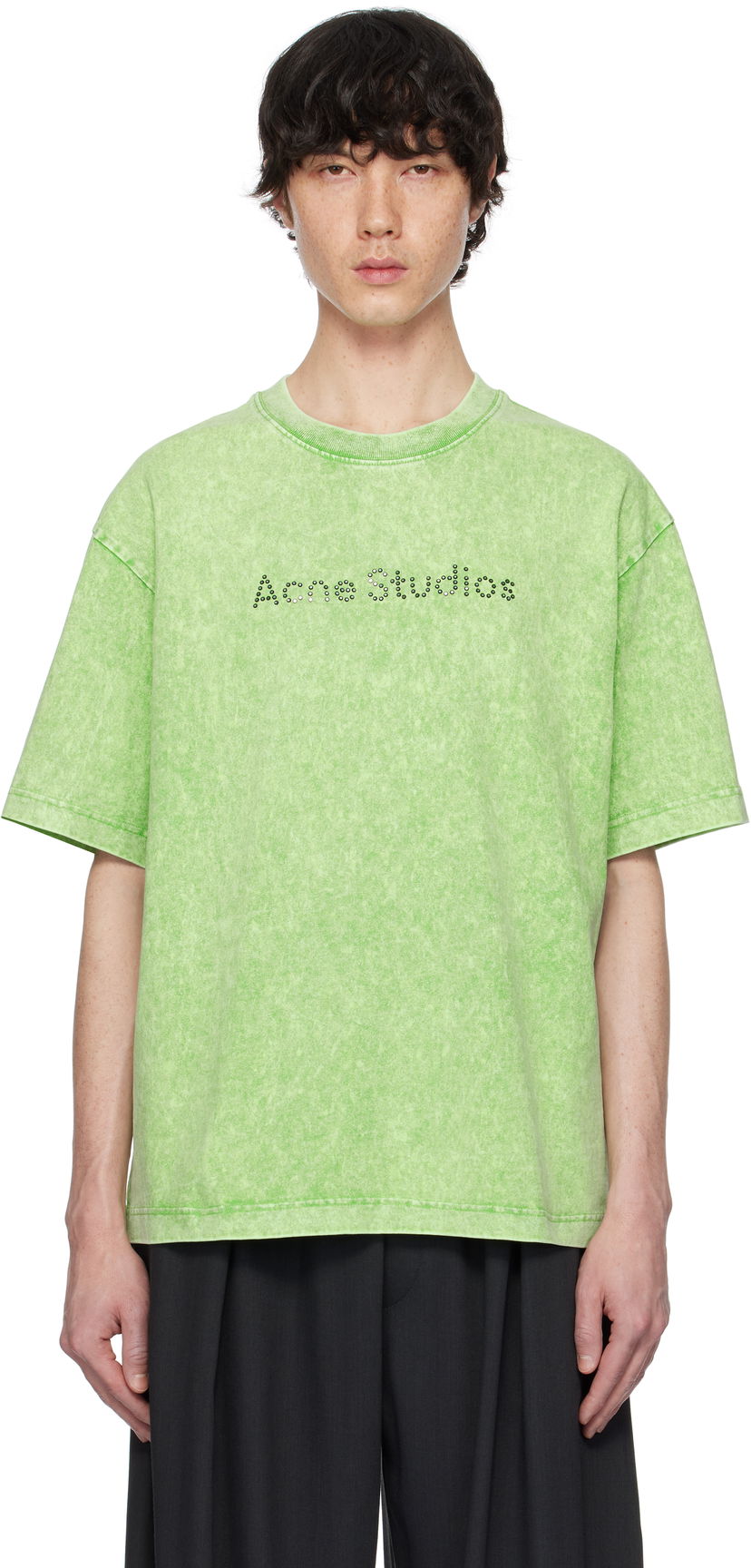 T-shirt Acne Studios Acne Studios Relaxed Fit Logo T-Shirt Grön | CL0321-