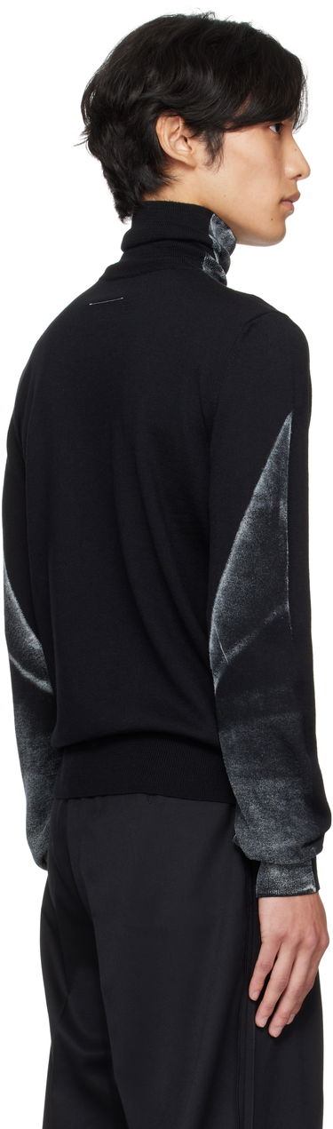 Sweater Maison Margiela MM6 Maison Margiela Folded Print Turtleneck Sweater Svart | SH0HA0005 M13129, 2