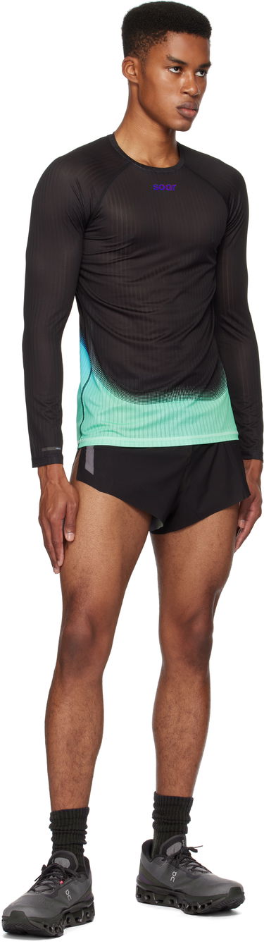 T-shirt Soar Running Soar Running Race Base Layer T-Shirt Svart | SBL2M-BLK/BLU, 3