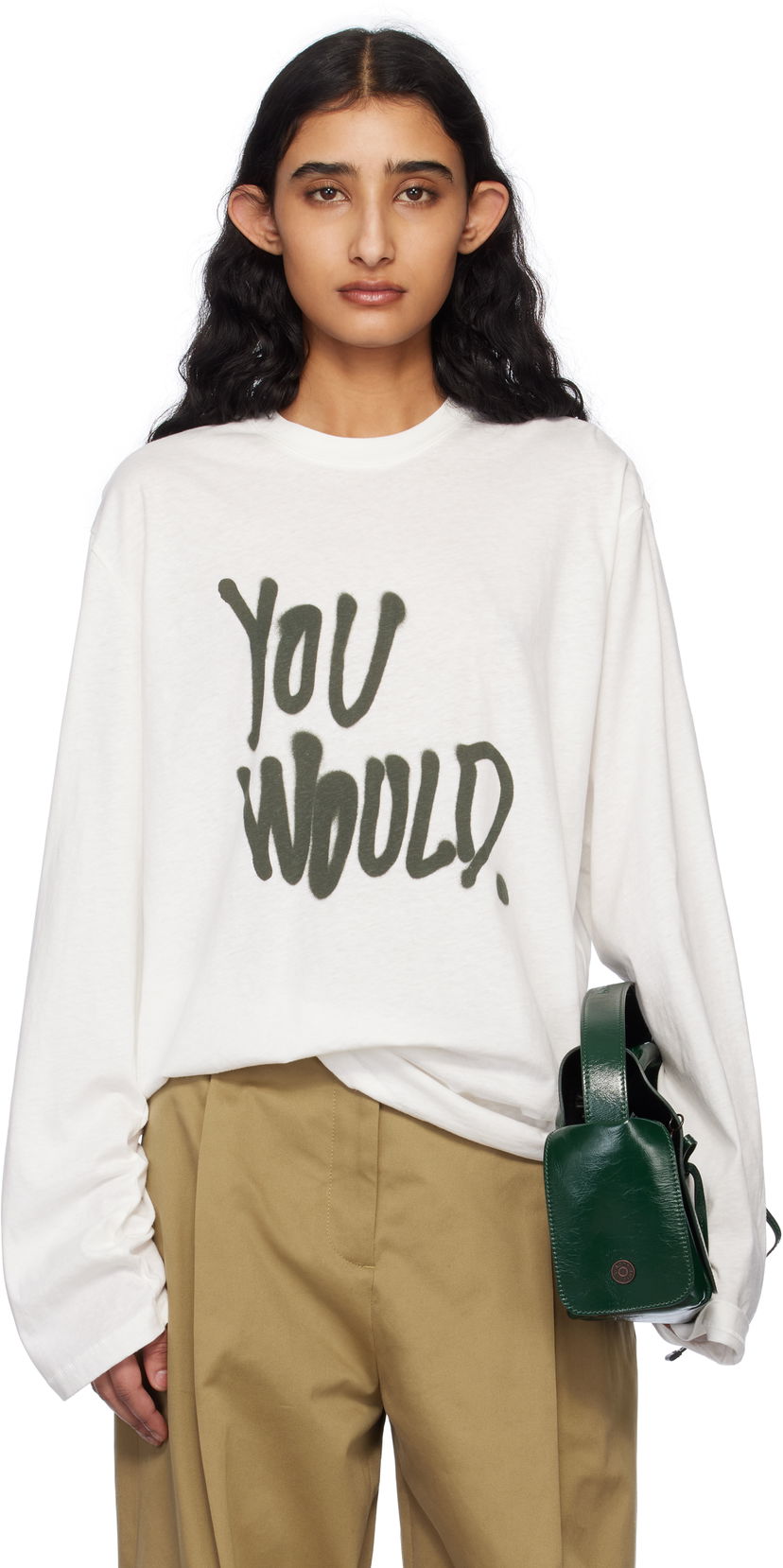 T-shirt Acne Studios Acne Studios Long Sleeve 'You Would' T-Shirt Vit | CL0341-