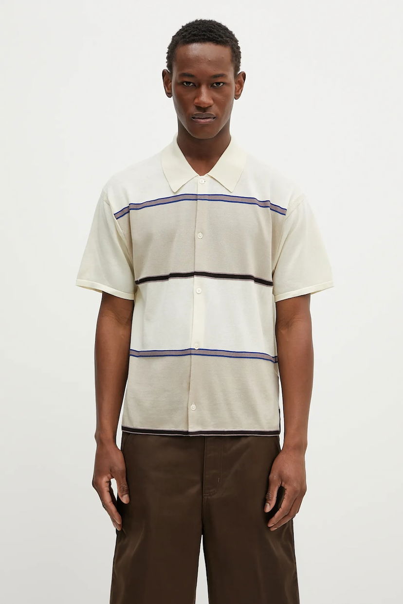Skjorta Paul Smith Paul Smith Striped Knitted Shirt Vit | M1R.263Z.P02680