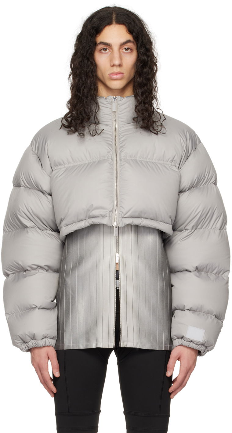 Pufferjacka VETEMENTS VTMNTS Cropped Puffer Jacket Grå | VL14JA240X