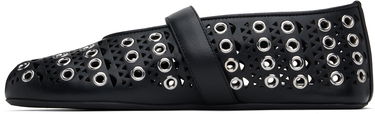 Sneakers och skor Alaïa ALAÏA Vienne Lambskin Eyelets Ballerina Flats Svart | AA3A029CK277, 2