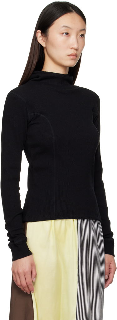 Sweatshirt Baserange Baserange Hanifa Ribbed Hoodie Svart | TTHH-RCR-AU25, 1