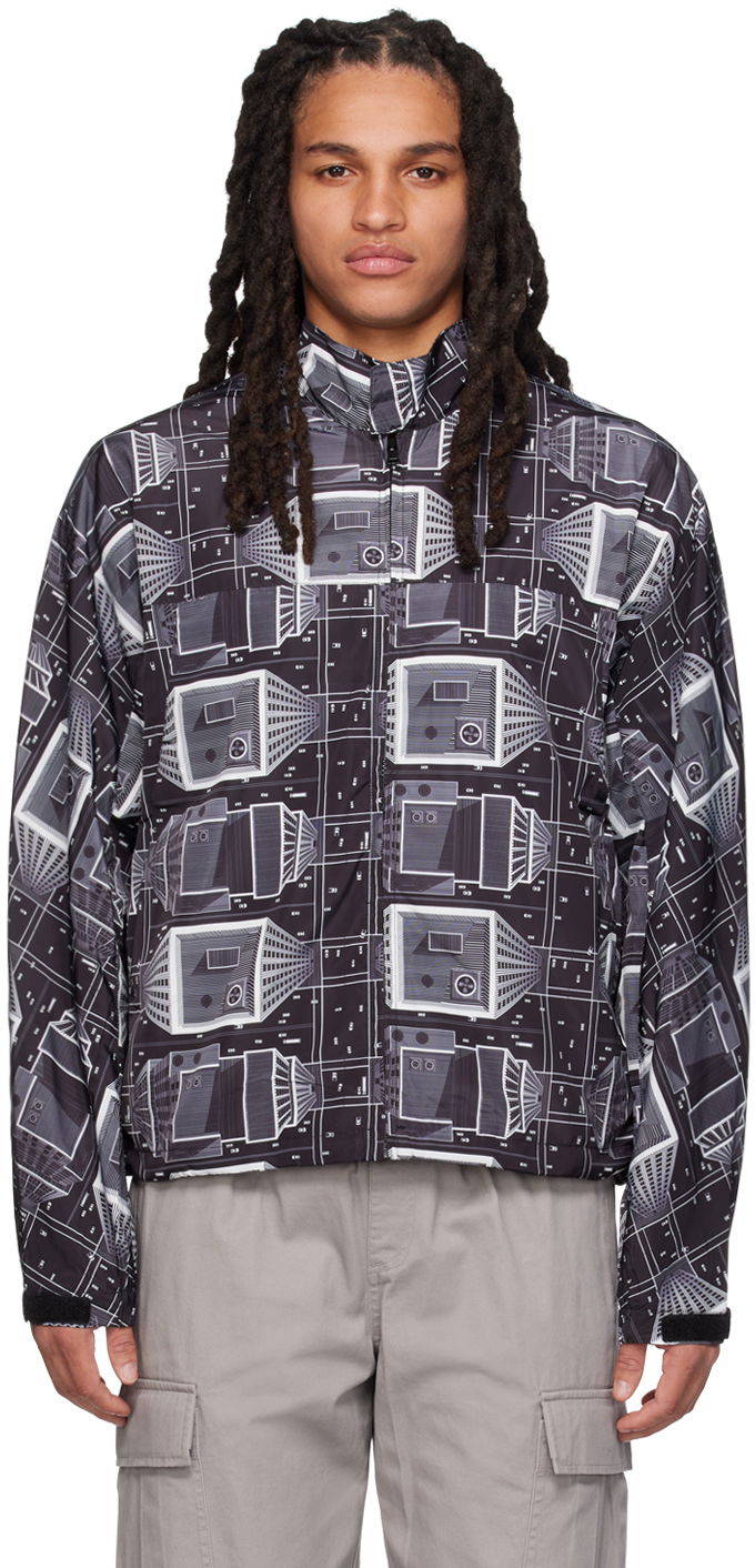 Vindjacka BILLIONAIRE BOYS CLUB Skyscraper Print Jacket Svart | B23114