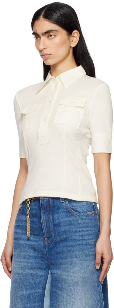 Polotröja CHLOÉ Chloé Short-Sleeve Utilitarian Polo Vit | CH25SJH13182, 3