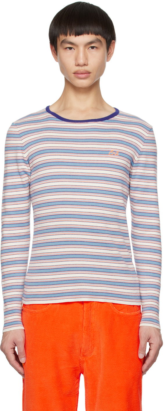 T-shirt ERL ERL Striped Embroidered Long Sleeve T-Shirt Flerfärgad | ERL06N006
