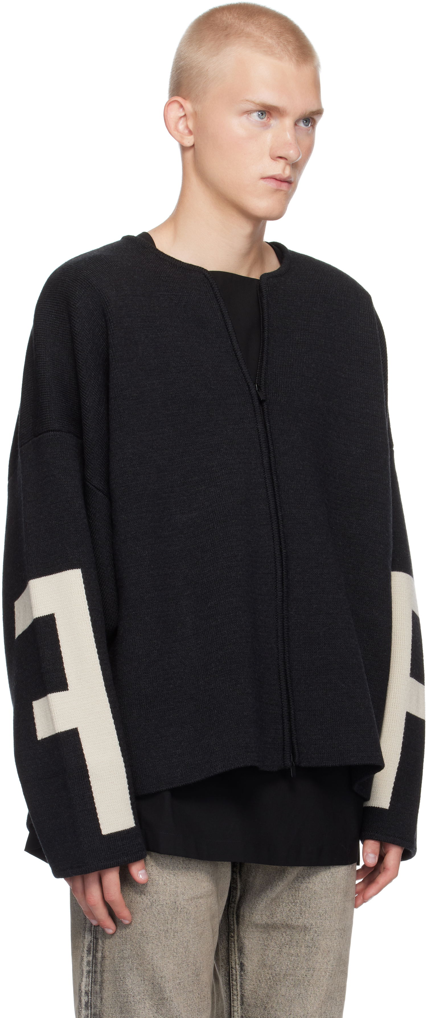 Sweater Fear of God Fear of God Merino Full Zip Sweater Svart | FG24FW20-0172MER, 1