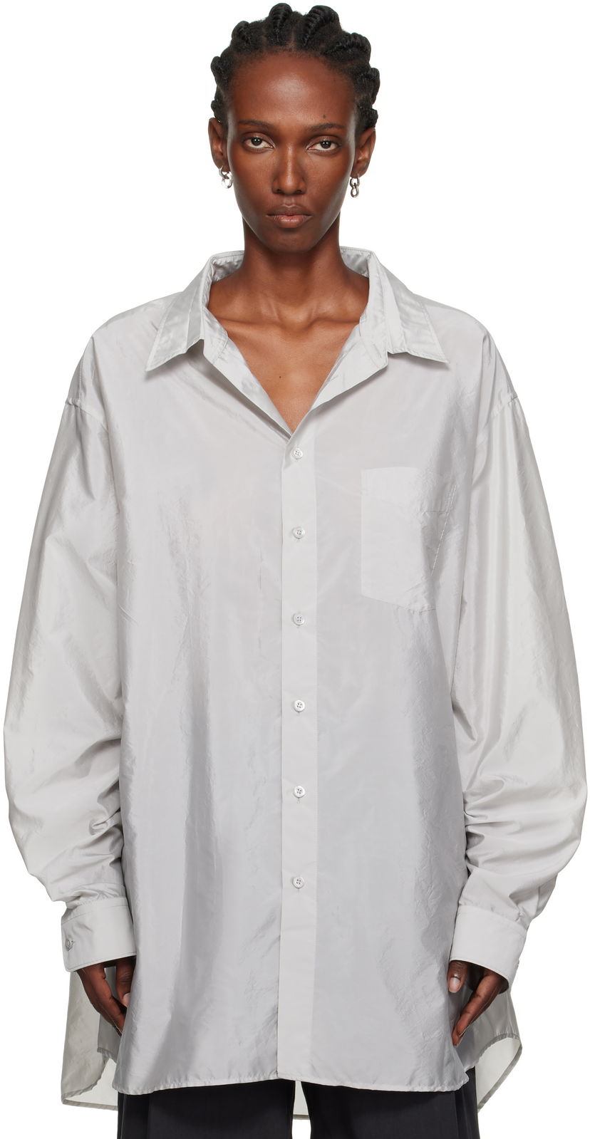 Skjorta Maison Margiela Maison Margiela Long-Sleeve Button-Down Shirt Grå | S51DT0025 M35350