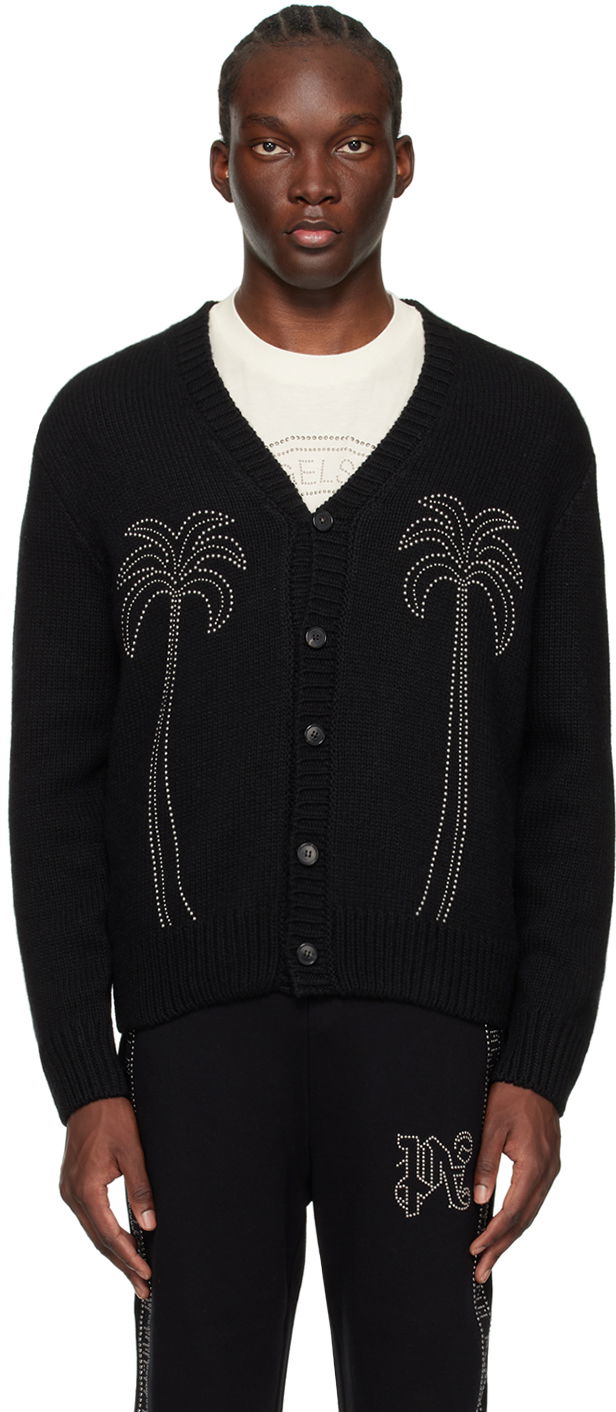 Sweater Palm Angels Milano Stud Cardigan Svart | PMHB023R24KNI0011072