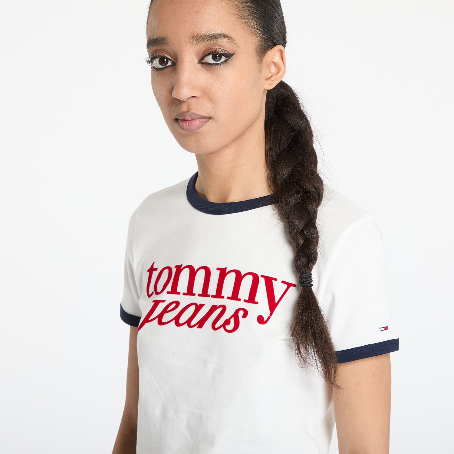 Crop top Tommy Hilfiger Tommy Jeans Slim Script T-Shirt Vit | DW0DW20631 YBL, 1