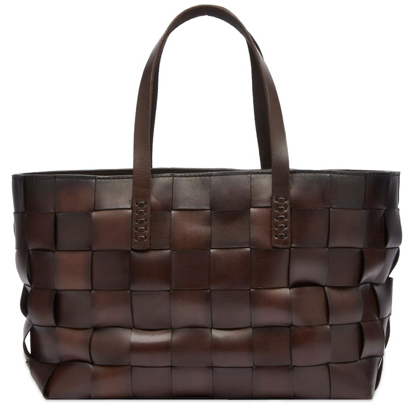Tygpåse Dragon Diffusion Dark Brown Leather Basket Tote Brun | 8151-DARKBROWN