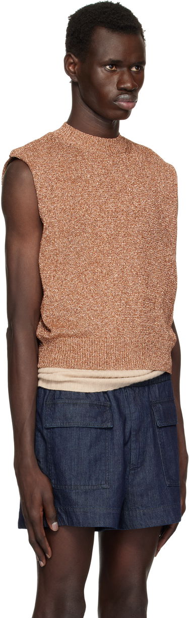 Sweater Dries Van Noten Dries Van Noten Metallic Knit Vest Grå | 251-021222-1706, 4