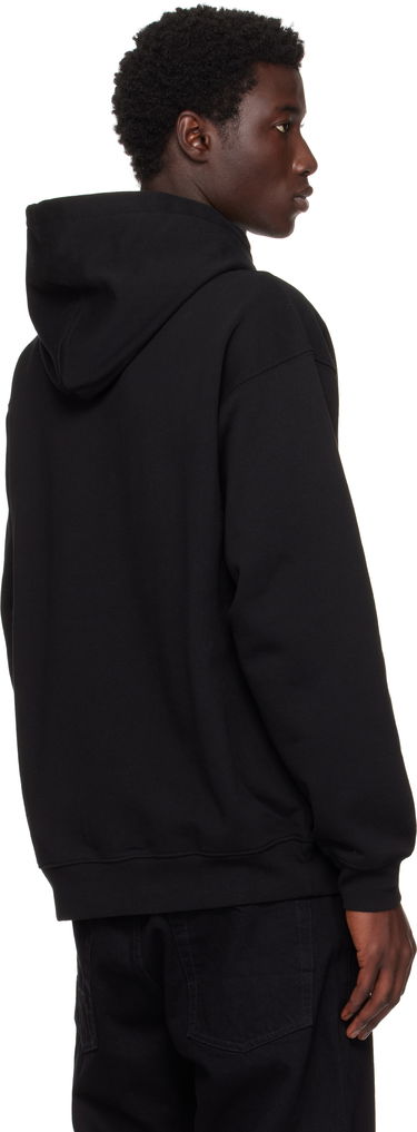 Sweatshirt Dime Embroidered Fighter Hoodie Svart | DIMESU2544BLK, 2