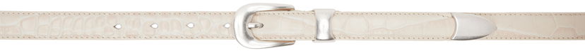 Bälten OUR LEGACY Croc Embossed Leather Belt Vit | A42482V