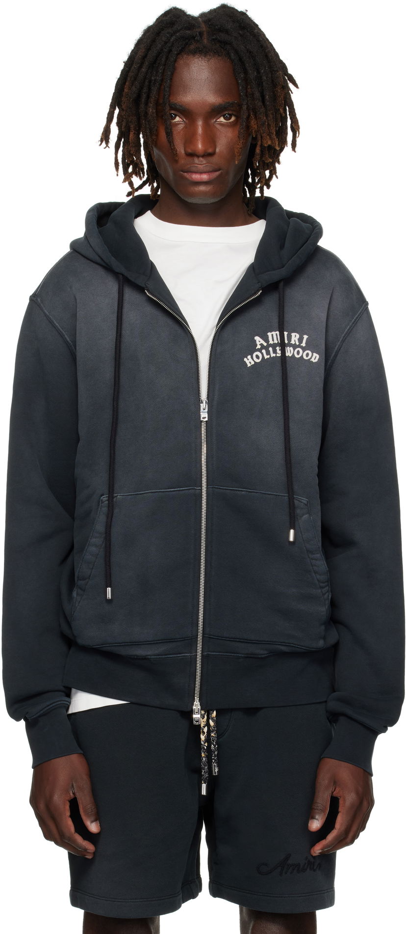 Sweatshirt AMIRI AMIRI Hollywood Zip Hoodie Svart | AMJYHD1132