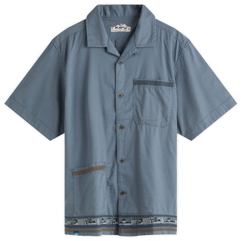 Skjorta KAVU Camp Collar Vacation Shirt Blå | 5262-2044