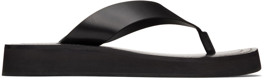 Kläder The Row The Row Ginza Platform Flip-Flop Sandals Svart | F1159-L52, 0