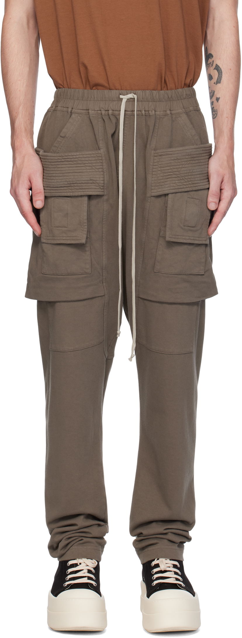 Cargo byxor Rick Owens Rick Owens DRKSHDW Porterville Creatch Drawstring Cargo Pants Grön | DU02D2376 RIG