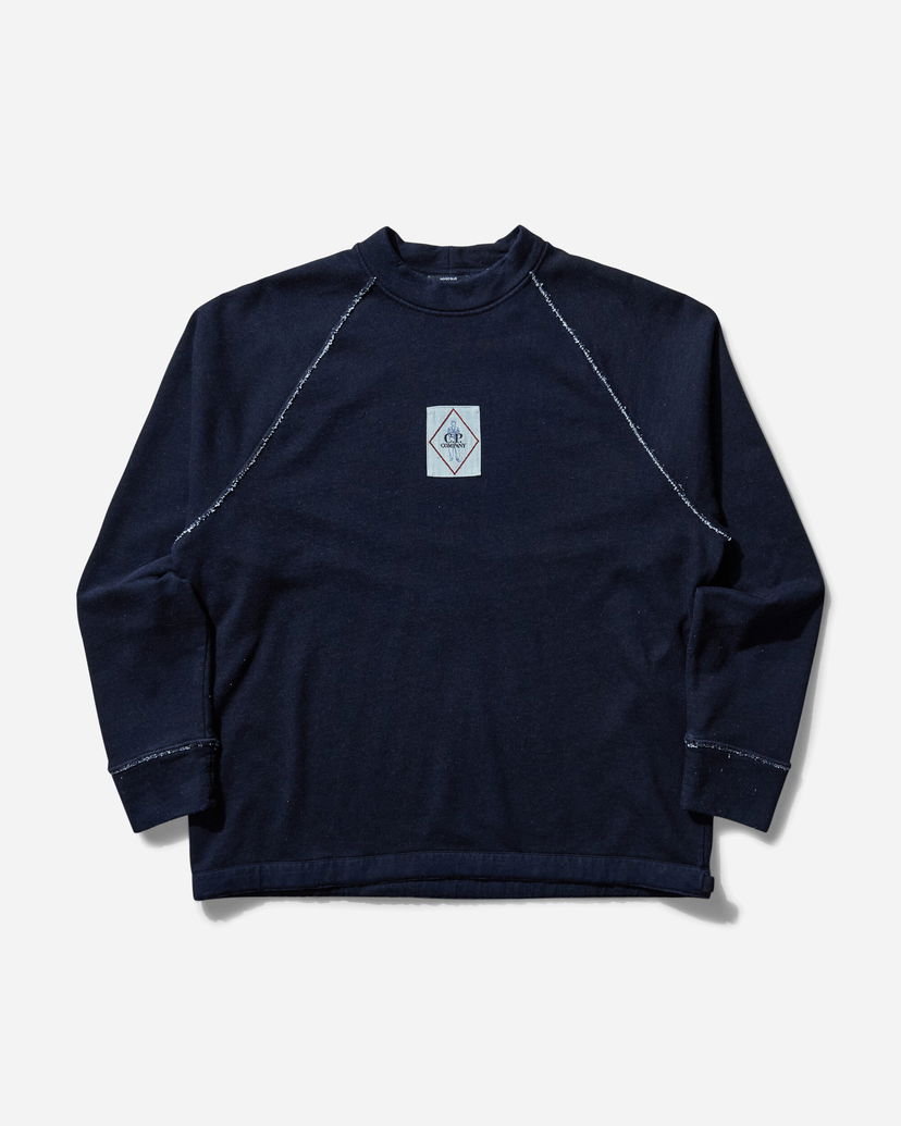 Sweater C.P. Company Fleece Logo Sweatshirt Mörkblå | 18CMSS184A-110055W D08
