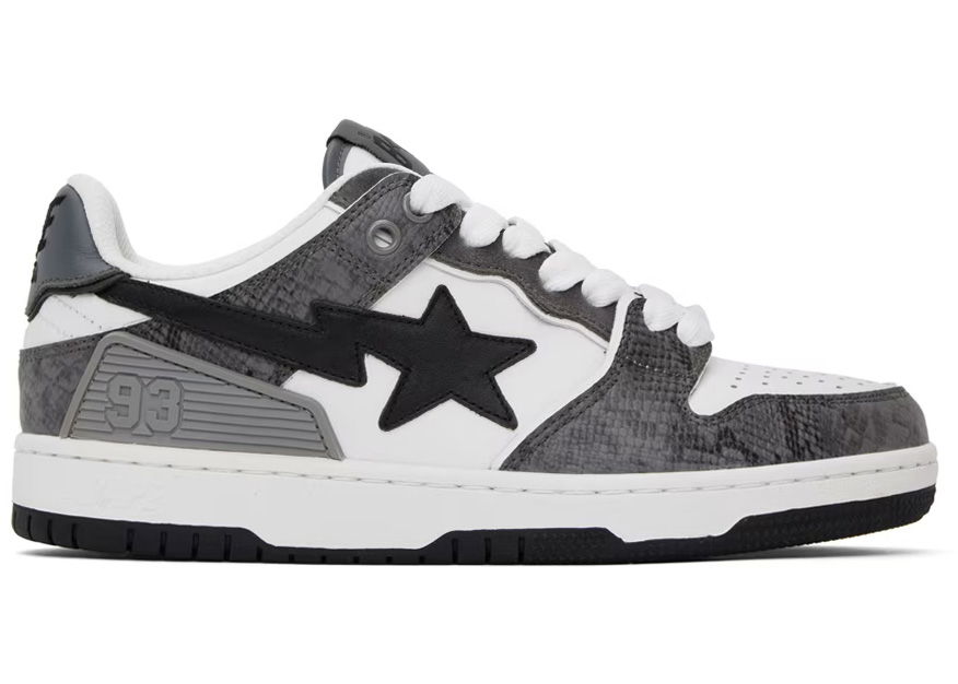 Sneakers och skor BAPE A Bathing Ape Sk8 Sta #1 Black Snakeskin Grå | 1J80-191-055-BLK/001FWJ801055I-BLK, 0