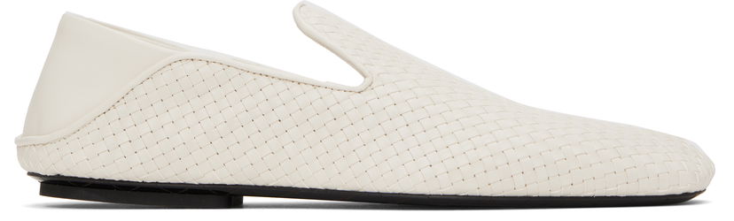Skovård Bottega Veneta Bottega Veneta Adamo Woven Slippers Vit | 807010 V4VE0
