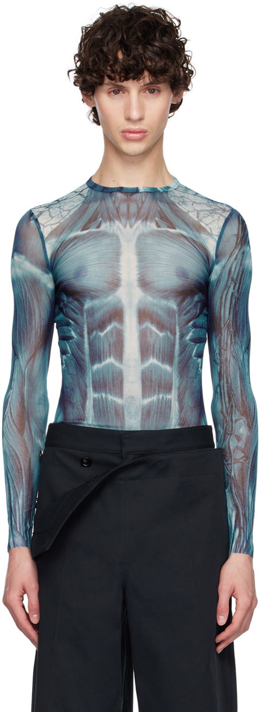 Kropp Jean Paul Gaultier Jean Paul Gaultier 'The Écorché' Long Sleeve T-Shirt Blå | 24/30-F-TO210-T554-505601