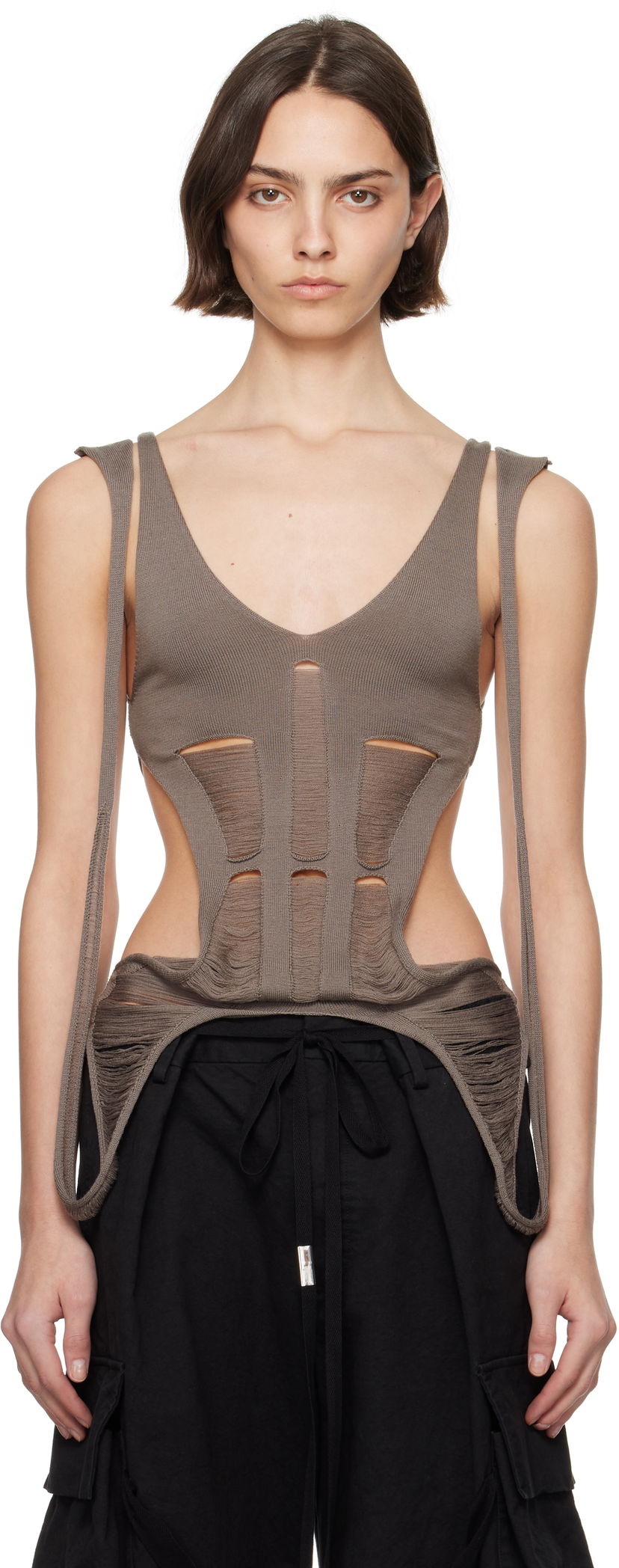 Linne Rick Owens Rick Owens Hollywood Tanja Long Tank Top Grå | RO01E7644 KGRIDM