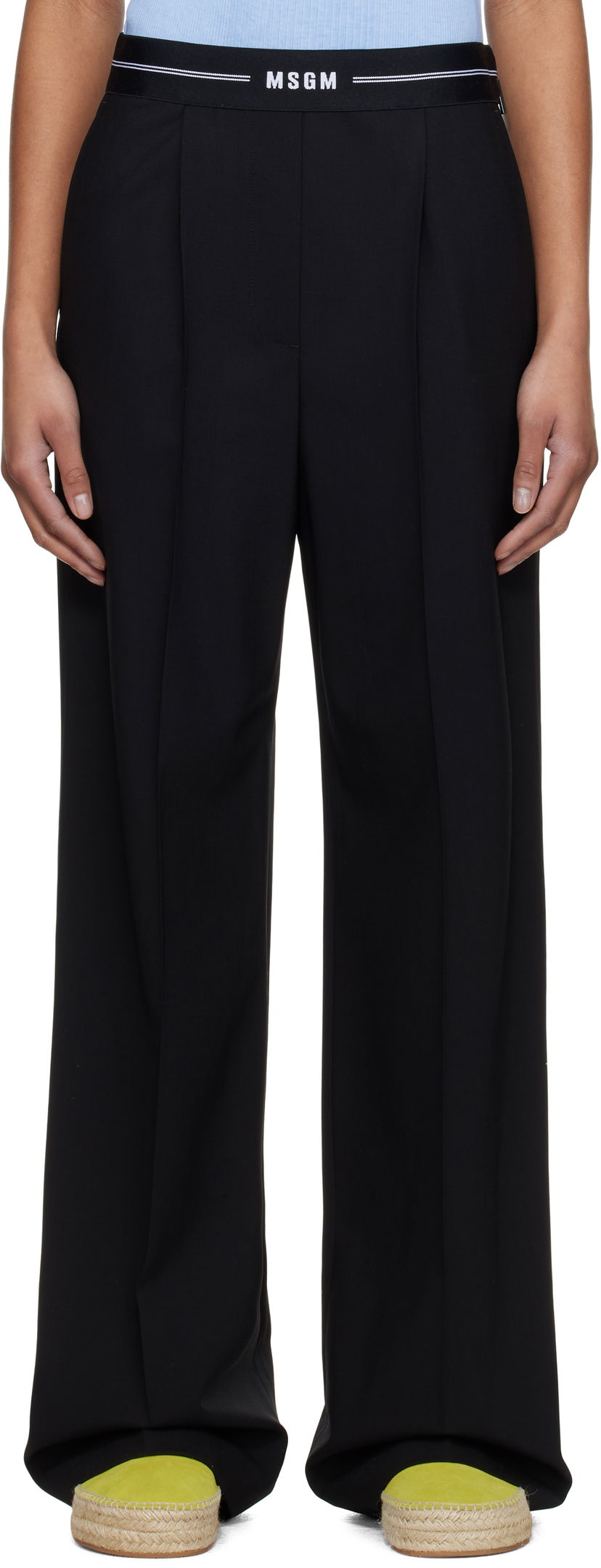 Byxor MSGM MSGM Pleated Trousers Svart | 3841MDP14 257127