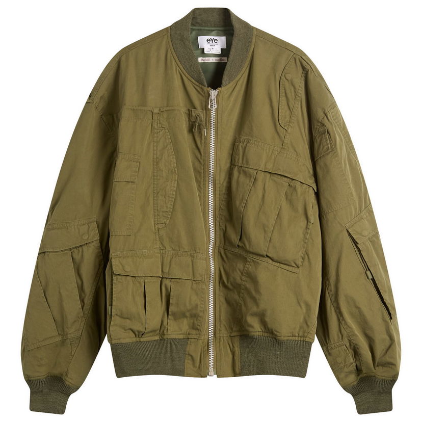 Bomberjacka Junya Watanabe Junya Watanabe MAN x Needles Cotton Nylon Bomber Jacket, Size Small Grön | WP-J902-100-1