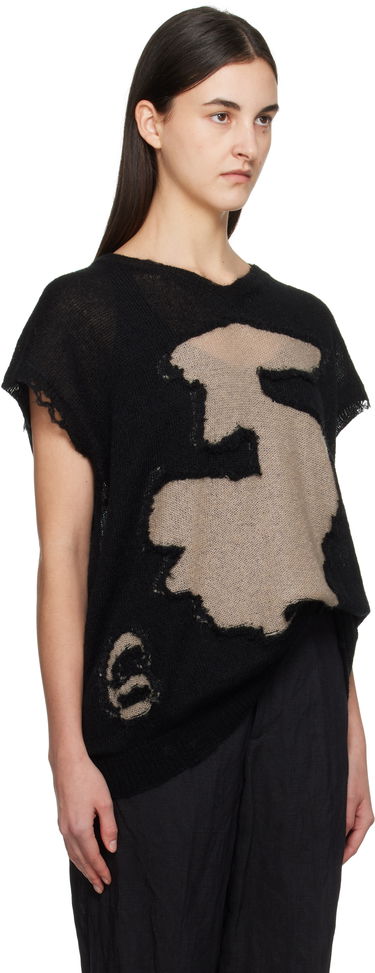 Sweater Maison Margiela MM6 Maison Margiela Abstract Distressed Knit Top Svart | S52HN0008 M13088, 1