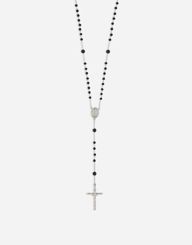 Halsband Dolce & Gabbana Dolce & Gabbana Rosary Necklace with Cross Svart | WNP4C3W111187655, 1