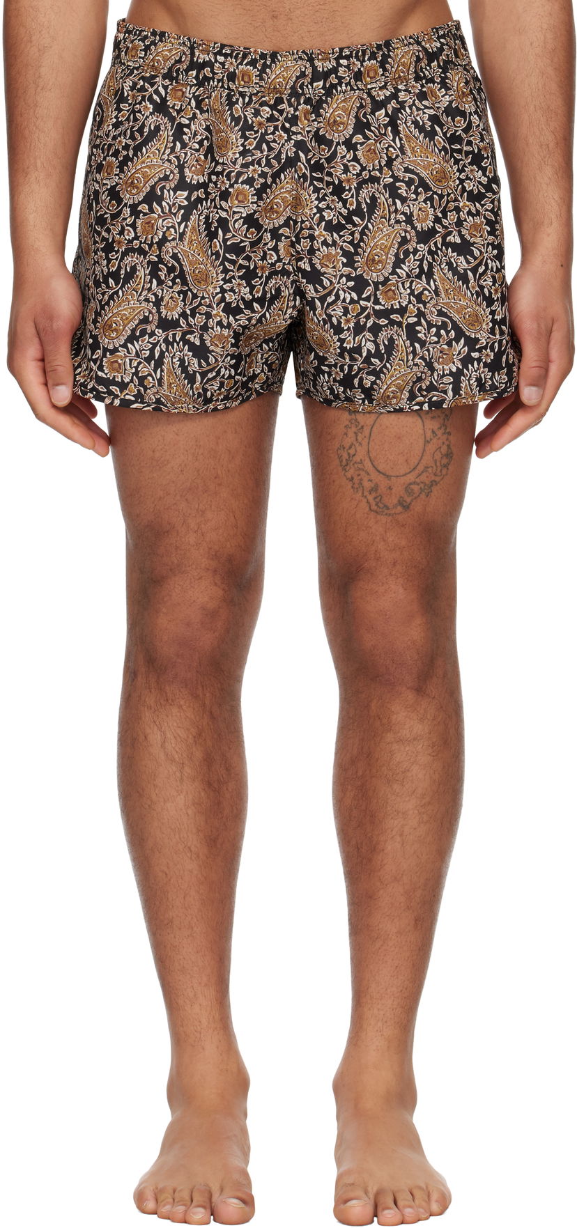 Shorts ISABEL MARANT Isabel Marant Vicente Paisley Print Swim Shorts Svart | MB0010HA-C1P01H
