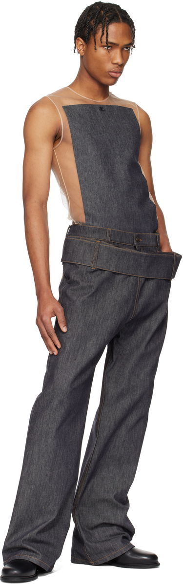 Linne Courrèges Courrèges Illusion Square Denim Tank Top Beige | 125JDE092DE0035, 4